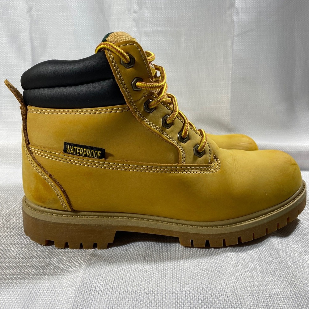 Brahma Mens Waterproof Leather Work Boots Wheat Yellow 9 MNBR0440145 - Picture 3 of 7